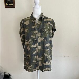 C&C California Green and Brown Casual Button Down Shirt
